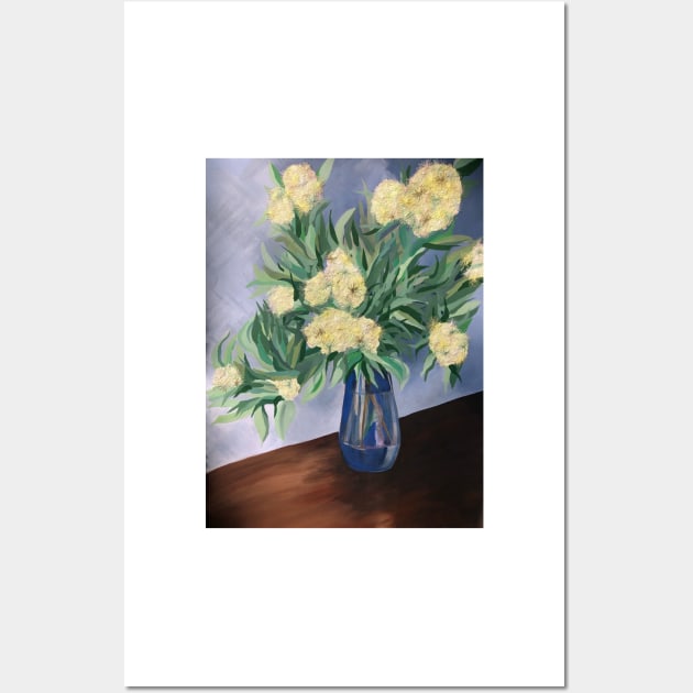 Australian Lemon Myrtle Flowers in Violet and White by Leah Gay Wall Art by leahgay